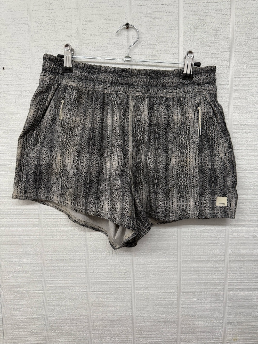 Vuori Black and Gray Patterned Athletic Shorts